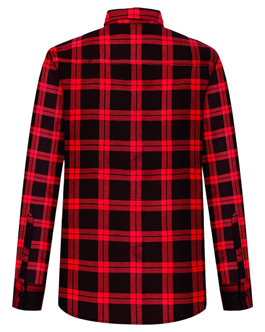 Ritemate Mens Pilbara Closed Front L/S Flannelette Shirt (RM123SCF) Red/Black