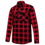 The Ritemate Mens Pilbara Closed Front L/S Flannelette Shirt (RM123SCF) in Red/Black is a durable, long-sleeve work shirt with two chest pockets and a classic collar—perfect for those seeking quality Pilbara flannelette shirts.