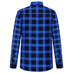 Ritemate Mens Pilbara Closed Front L/S Flannelette Shirt (RM123SCF) Royal/Navy