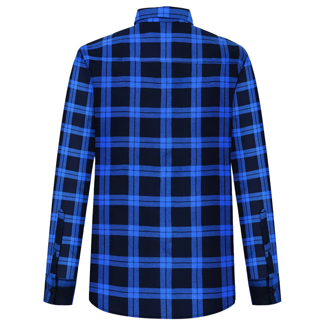Ritemate Mens Pilbara Closed Front L/S Flannelette Shirt (RM123SCF) Royal/Navy
