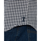 Ritemate Mens Pilbara L/S Gingham Shirt (RMPC173) Navy/White