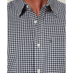 Ritemate Mens Pilbara L/S Gingham Shirt (RMPC173) Navy/White