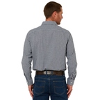 Ritemate Mens Pilbara L/S Gingham Shirt (RMPC173) Navy/White