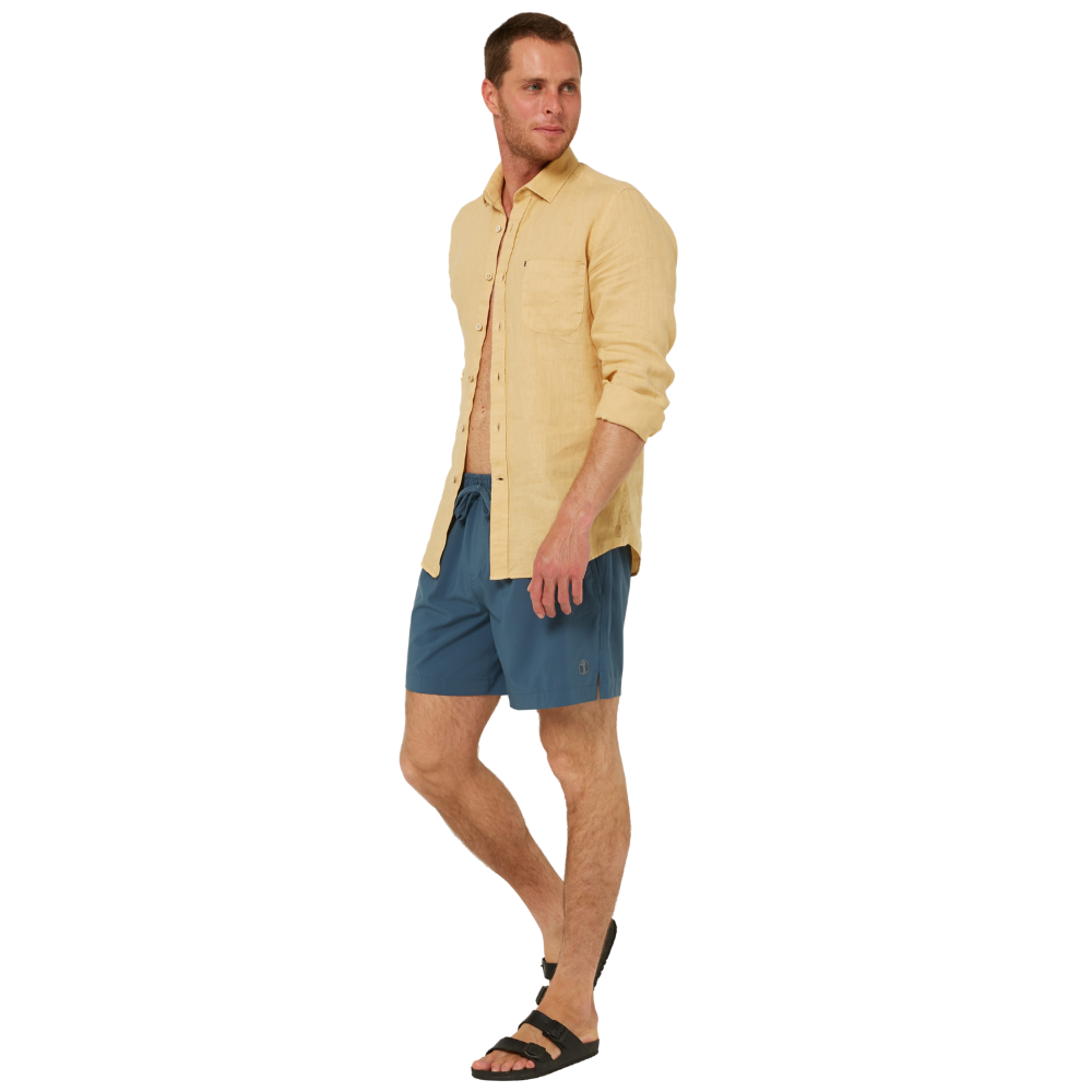 Ritemate Mens Pilbara L/S Linen Shirt (RMPC055) Desert