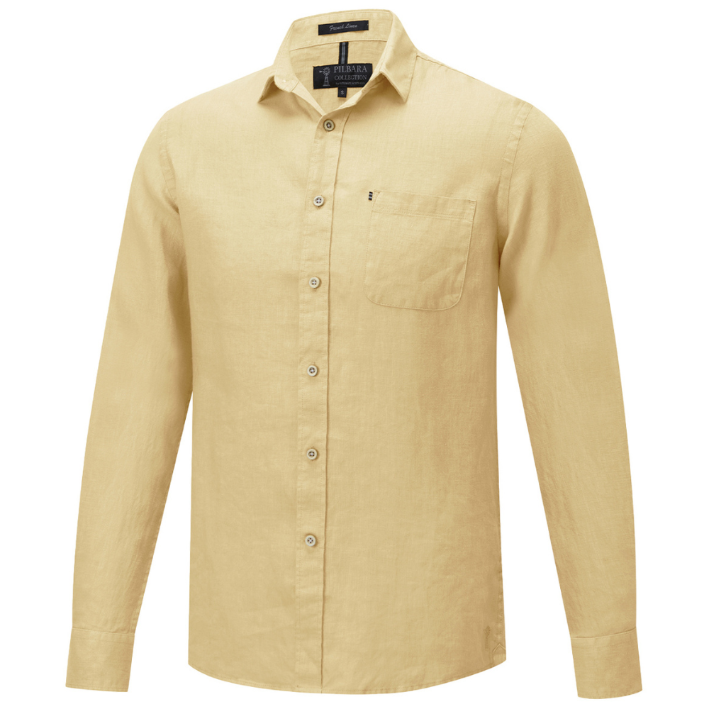 Ritemate Mens Pilbara L/S Linen Shirt (RMPC055) Desert
