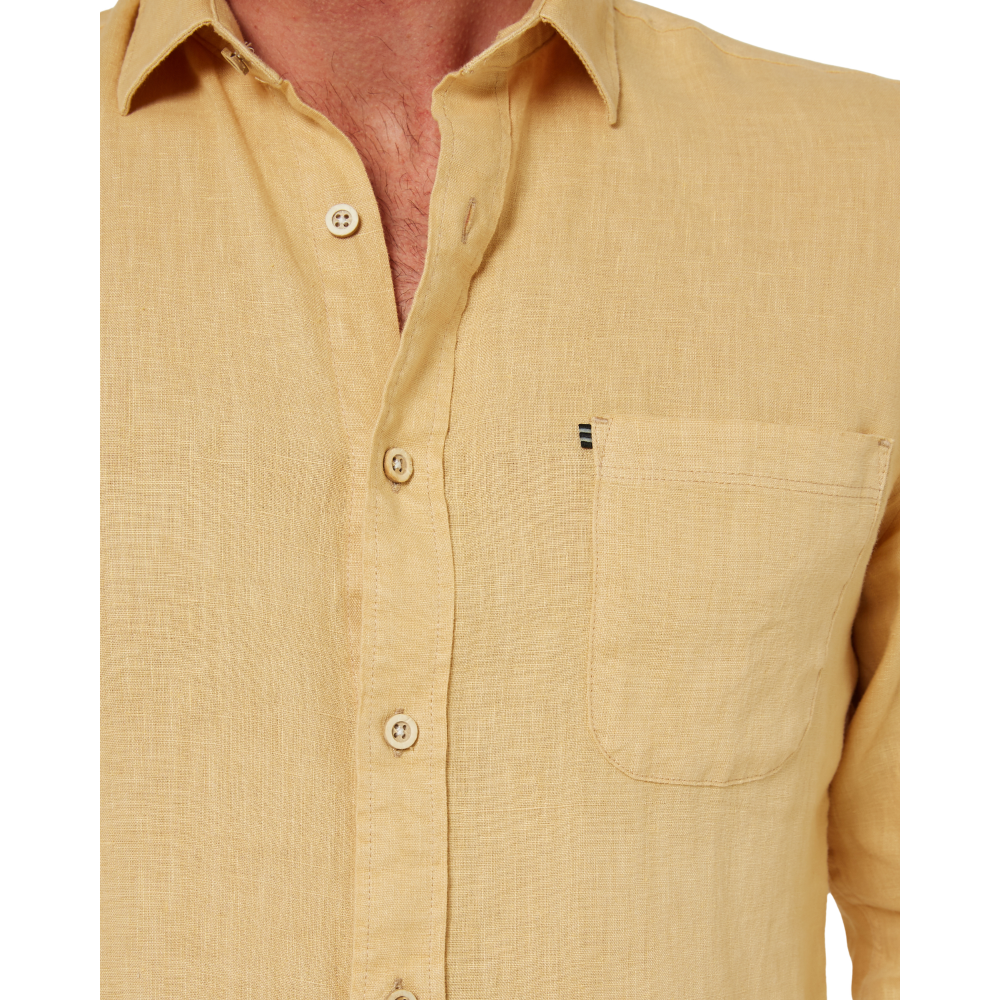 Ritemate Mens Pilbara L/S Linen Shirt (RMPC055) Desert