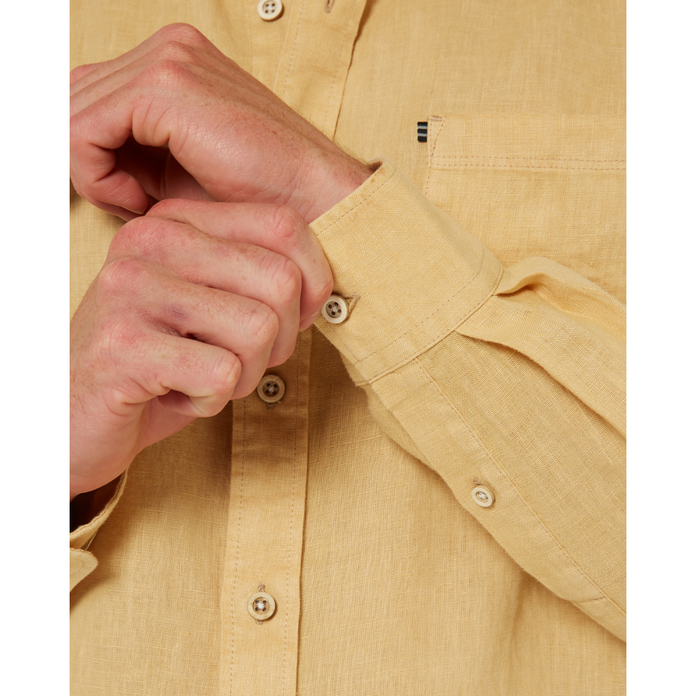 Ritemate Mens Pilbara L/S Linen Shirt (RMPC055) Desert