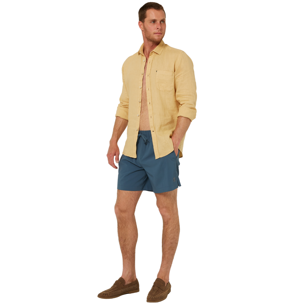 Ritemate Mens Pilbara L/S Linen Shirt (RMPC055) Desert