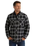Ritemate Mens Pilbara Open Front L/S Flannelette Quilted Shirt (RM123SQS) Grey/Black
