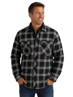 Ritemate Mens Pilbara Open Front L/S Flannelette Quilted Shirt (RM123SQS) Grey/Black