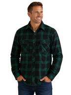 Ritemate Mens Pilbara Open Front L/S Flannelette Shirt (RM123SOF) Green/Black