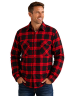 Ritemate Mens Pilbara Open Front L/S Flannelette Shirt (RM123SOF) Red/Black