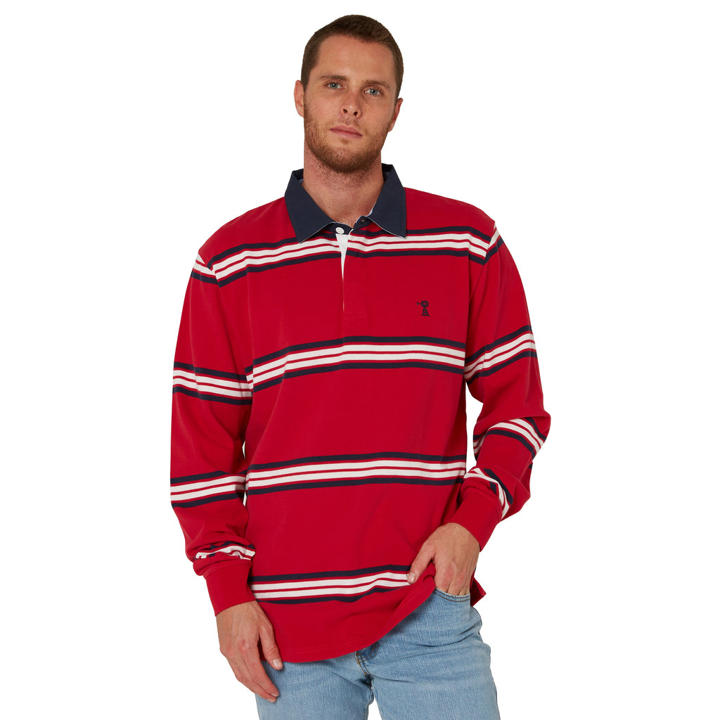 Ritemate Mens Pilbara Rugby (RMPC162) Crimson/Navy/White