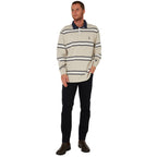 Ritemate Mens Pilbara Rugby (RMPC162) Pumice Stone/Navy/White