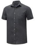 Ritemate Mens Pilbara S/S Linen Shirt (RMPC055S) Charcoal