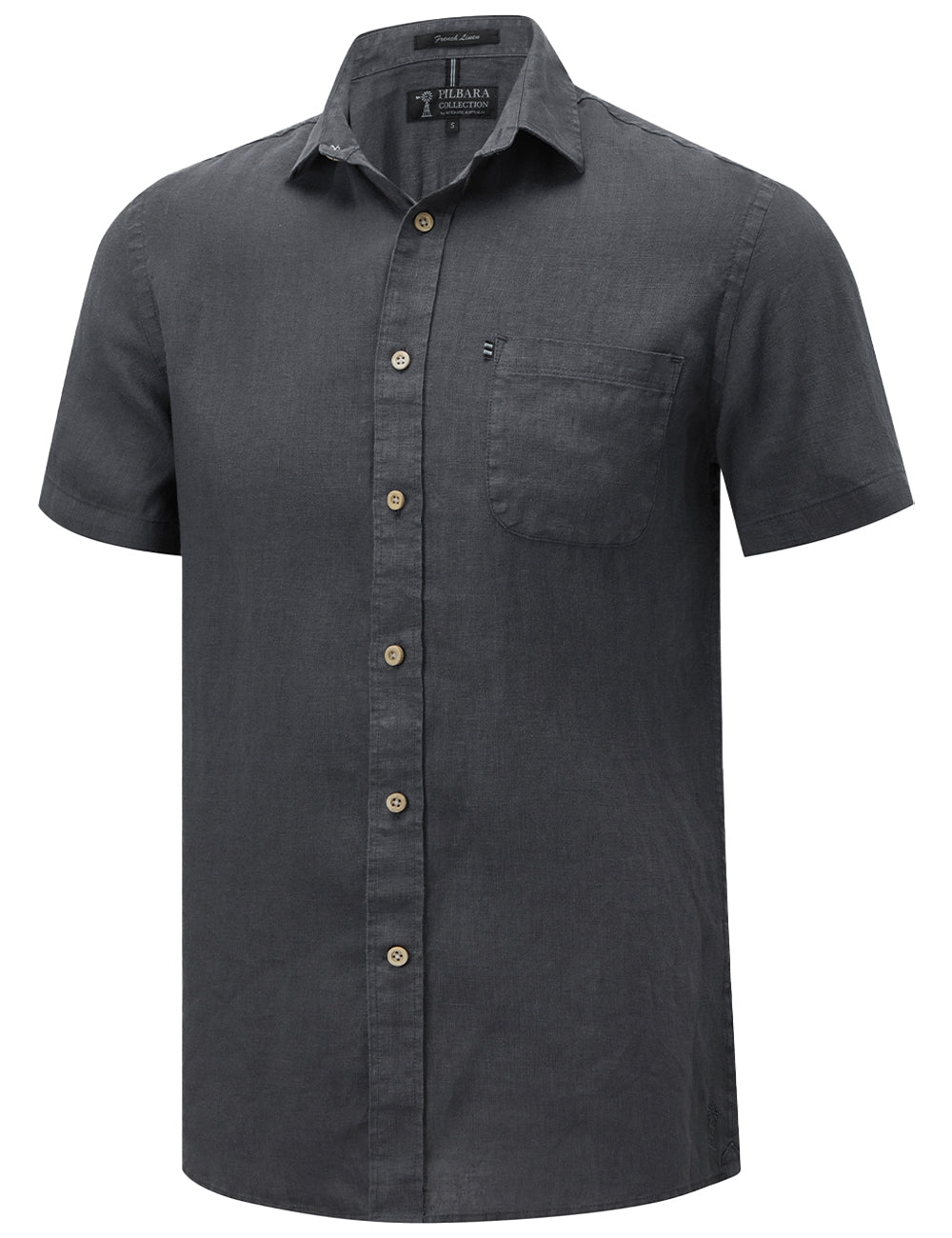 Ritemate Mens Pilbara S/S Linen Shirt (RMPC055S) Charcoal