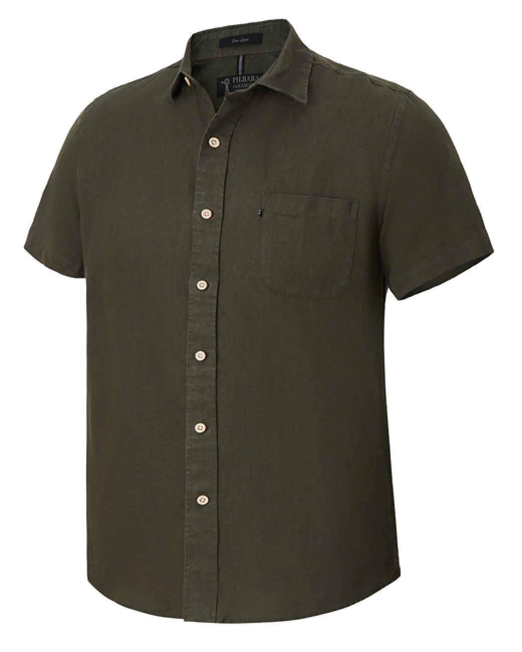 Ritemate Mens Pilbara S/S Linen Shirt (RMPC055S) Olive