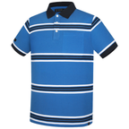 Ritemate Mens Pilbara Y/D Striped S/S Pocket Polo (RMPC182) Deep Blue/White/Navy