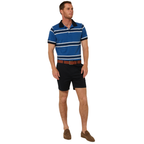 Ritemate Mens Pilbara Y/D Striped S/S Pocket Polo (RMPC182) Deep Blue/White/Navy