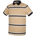 Ritemate Mens Pilbara Y/D Striped S/S Pocket Polo (RMPC182) Desert/White/Navy