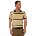 Ritemate Mens Pilbara Y/D Striped S/S Pocket Polo (RMPC182) Desert/White/Navy