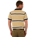 Ritemate Mens Pilbara Y/D Striped S/S Pocket Polo (RMPC182) Desert/White/Navy
