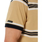 Ritemate Mens Pilbara Y/D Striped S/S Pocket Polo (RMPC182) Desert/White/Navy