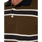 Ritemate Mens Pilbara Y/D Striped S/S Pocket Polo (RMPC182) Olive/White/Navy