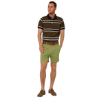 Ritemate Mens Pilbara Y/D Striped S/S Pocket Polo (RMPC182) Olive/White/Navy