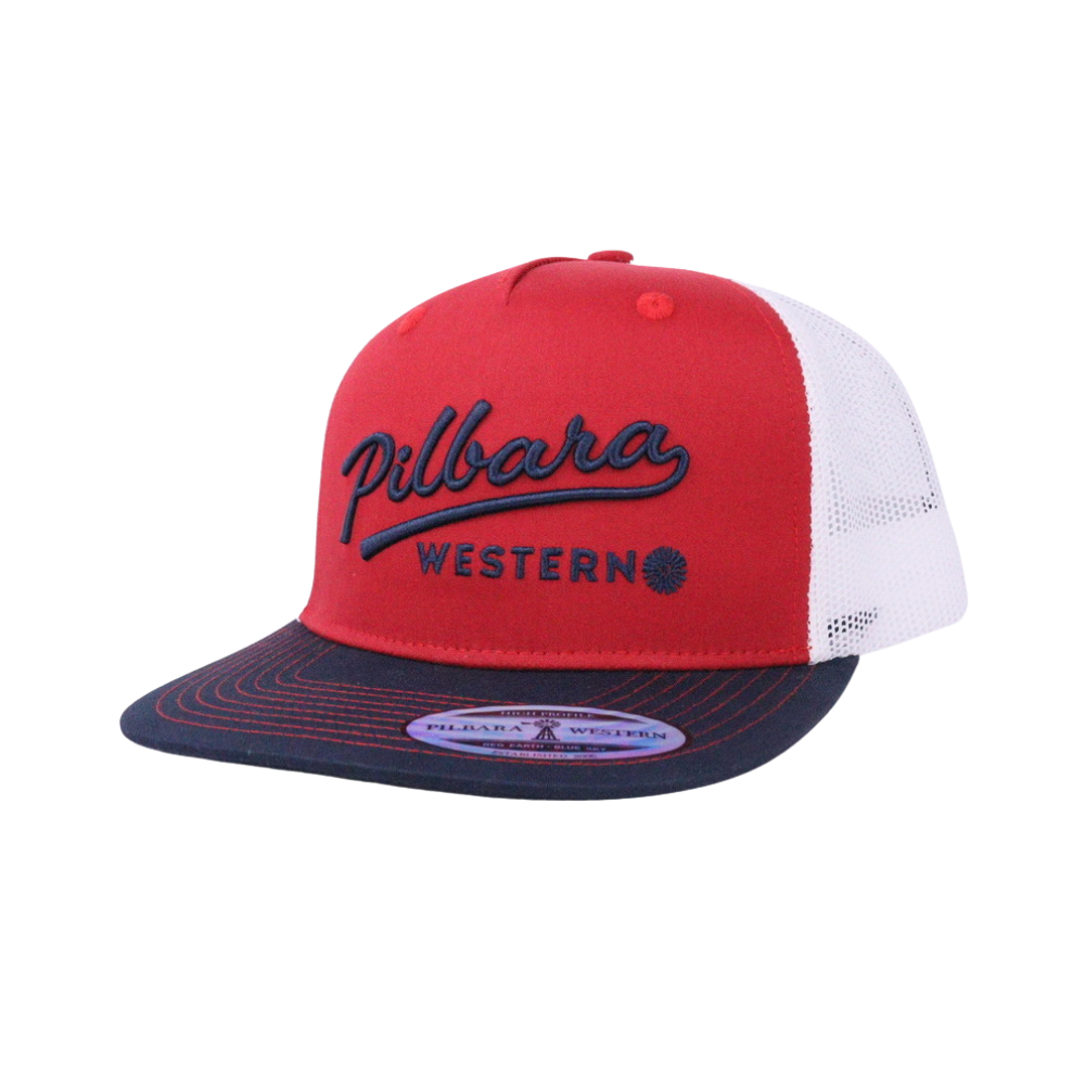Ritemate  Pilbara Ball Park Cap (RMTC047) Red Navy White