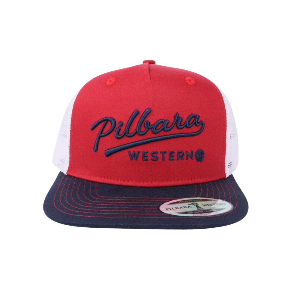 Ritemate  Pilbara Ball Park Cap (RMTC047) Red Navy White