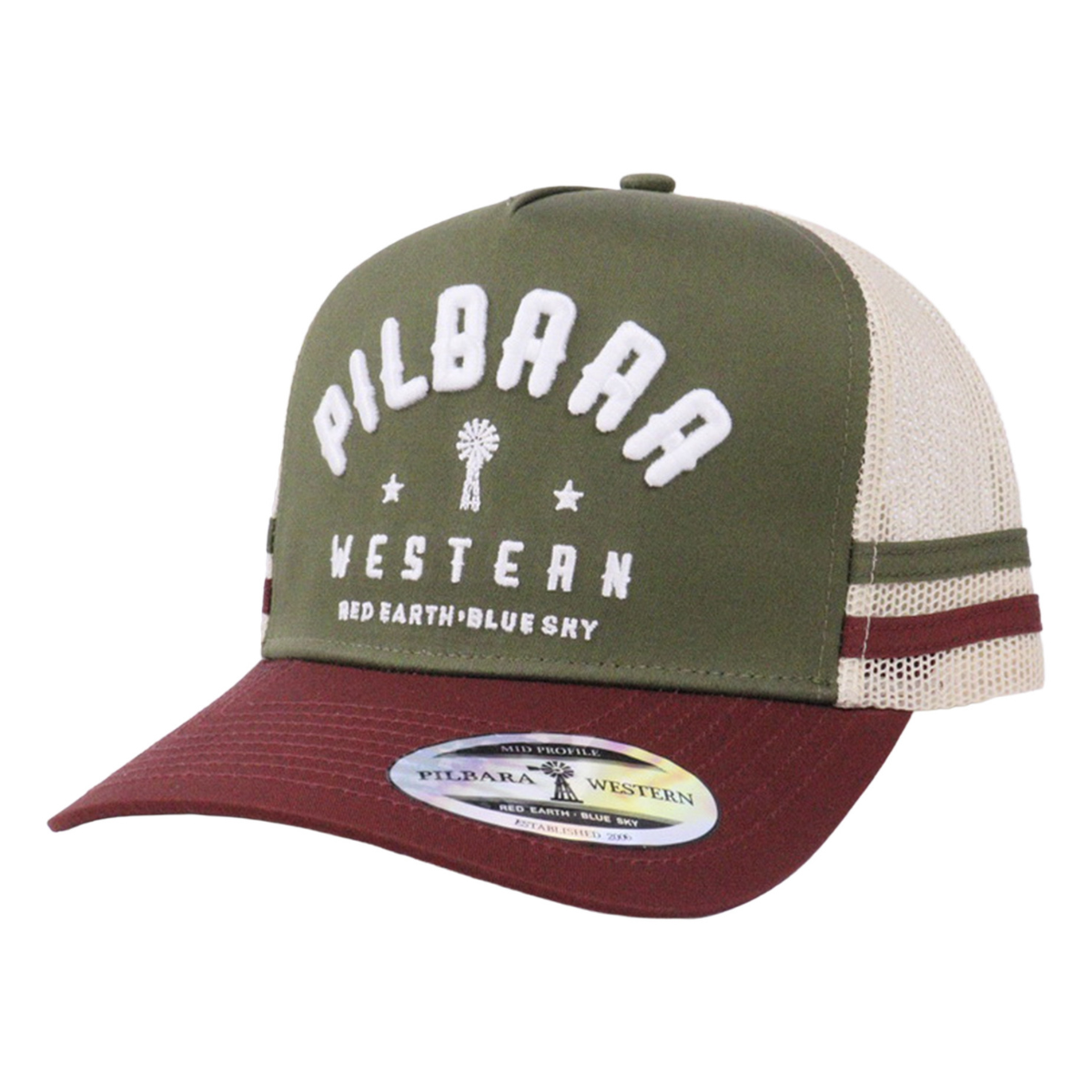 Ritemate  Pilbara Classic Cap (RMTC044) Olive Maroon Beige