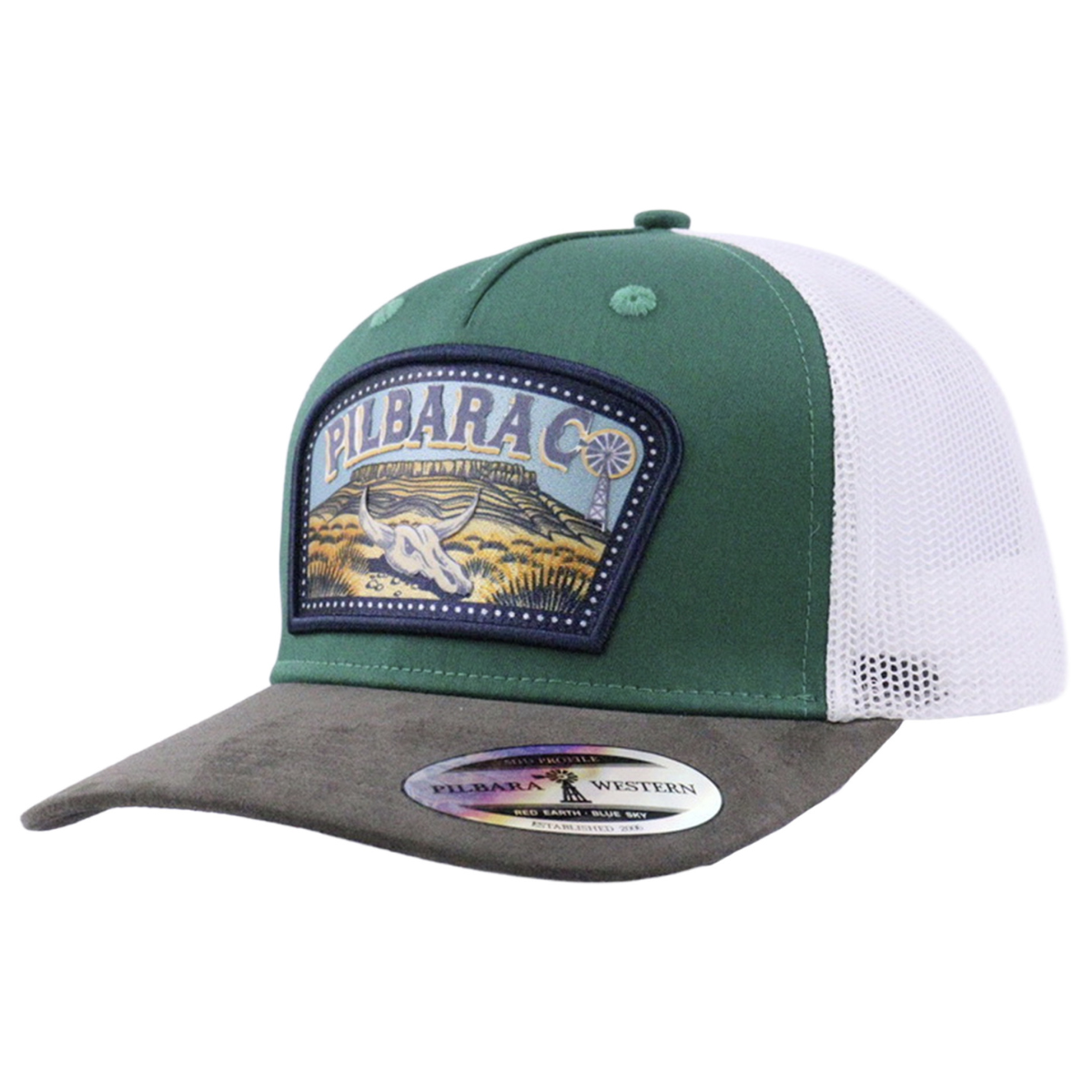 Ritemate  Pilbara Co. Skull Cap (RMTC043) Bottle Grey White