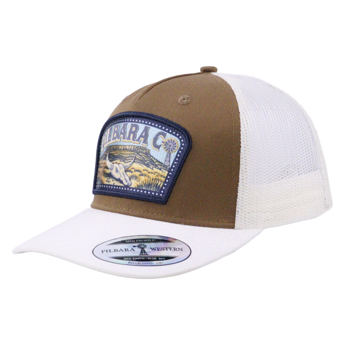 Ritemate  Pilbara Co. Skull Cap (RMTC043) Brown White White