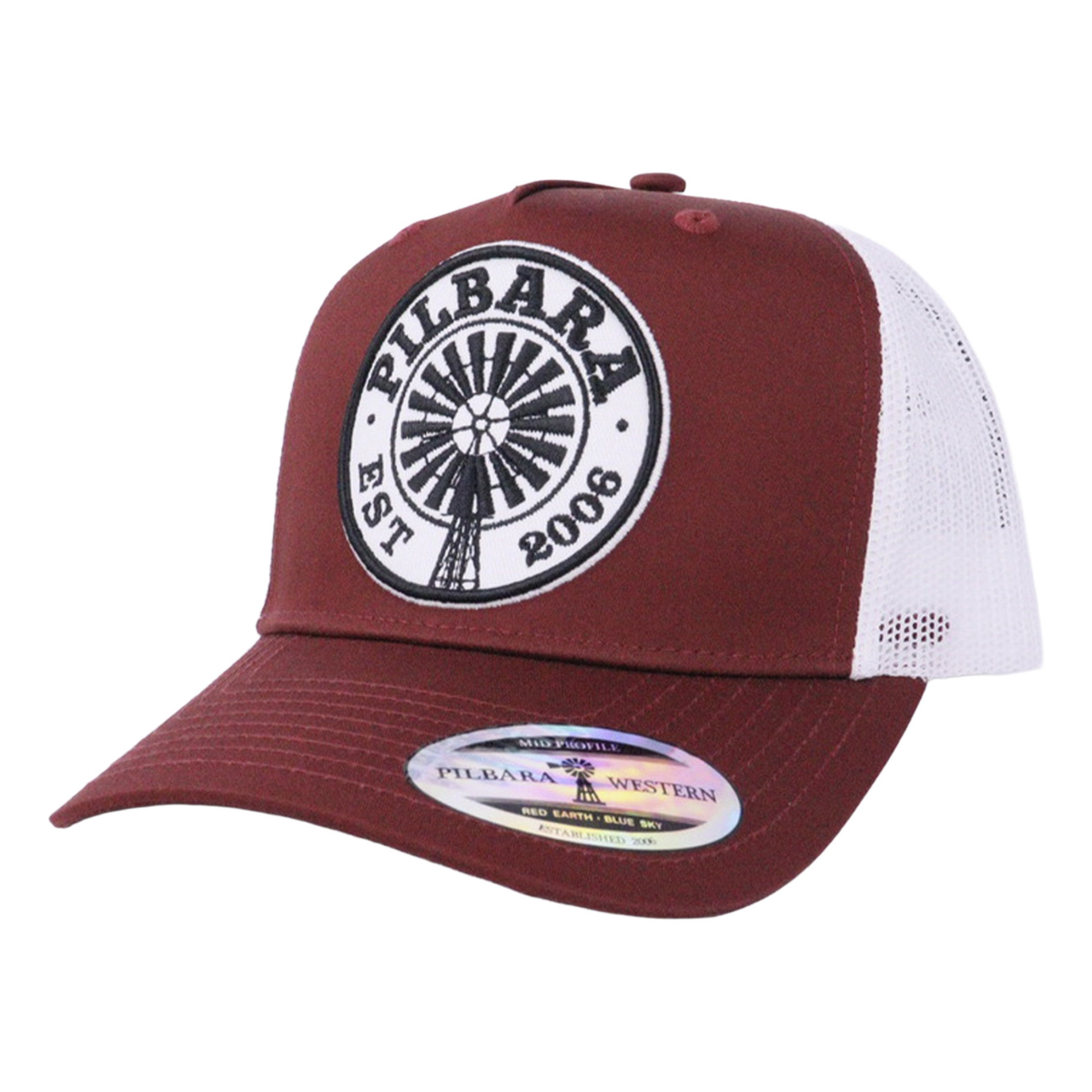 Ritemate  Pilbara Established Cap (RMTC046) Maroon White