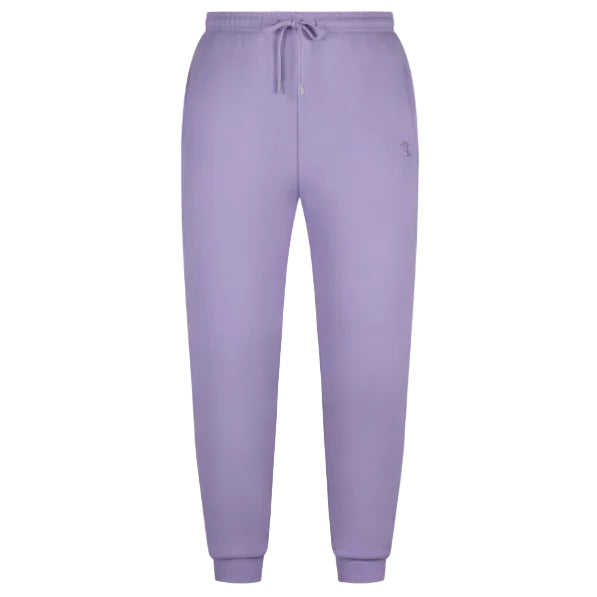 Ritemate Unisex Pilbara Modern Fit Fleece Trackpants (RMPC070) in Purple Rose feature an elastic waistband, drawstring, cuffed ankles, and a small windmill embroidery logo on the upper left thigh.