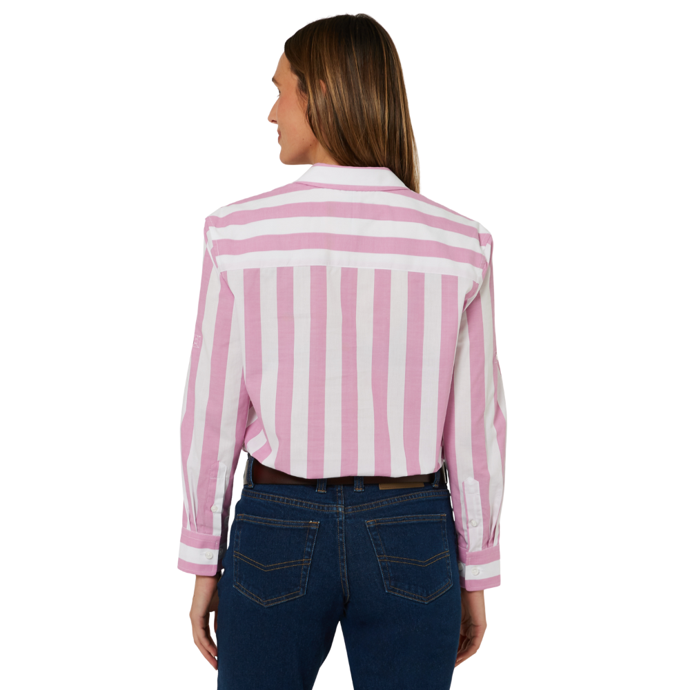 Ritemate Womens Jacquelin Classic L/S Cotton Shirt (RMPC154) Crocus/White