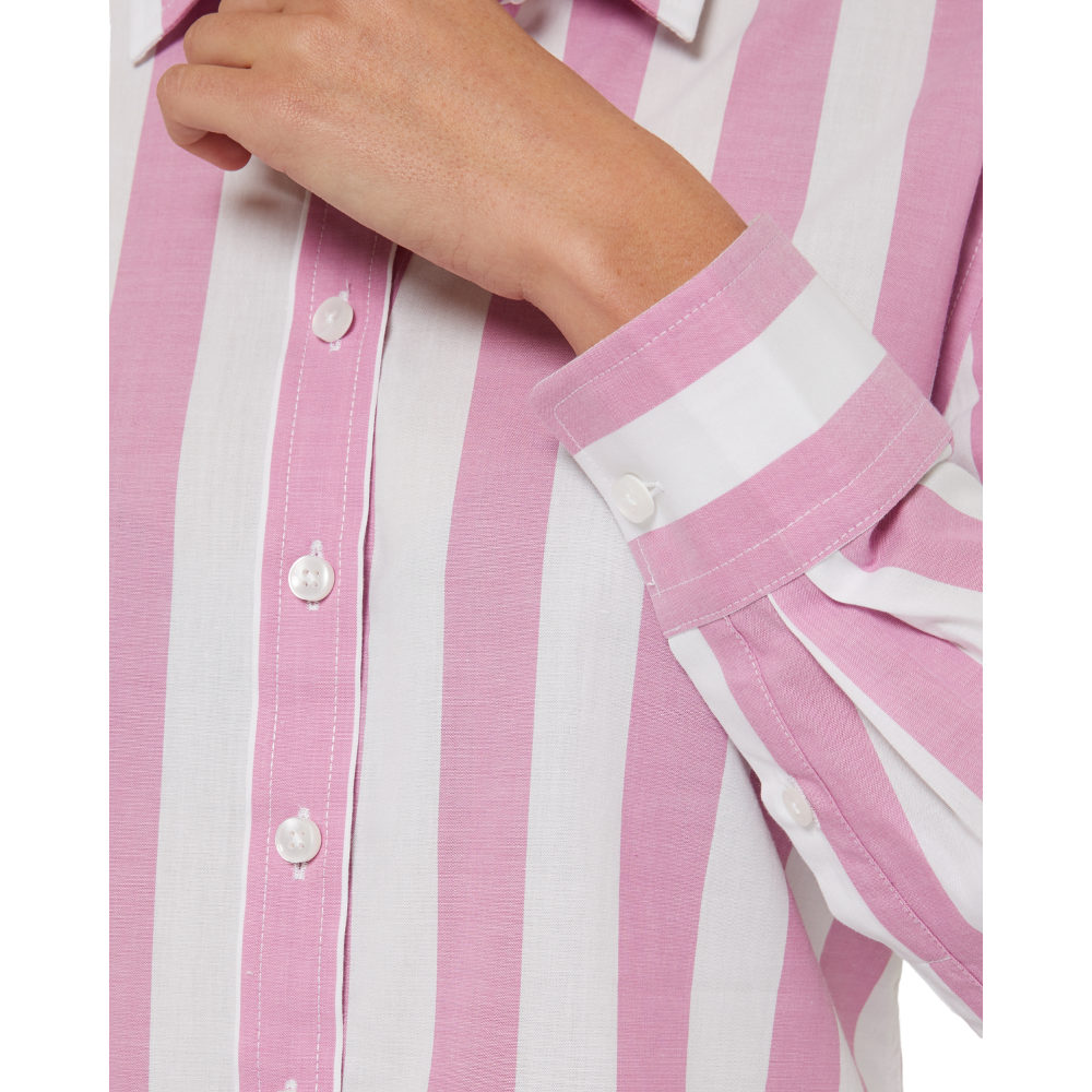 Ritemate Womens Jacquelin Classic L/S Cotton Shirt (RMPC154) Crocus/White