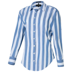 Ritemate Womens Jacquelin Classic L/S Cotton Shirt (RMPC154) Deep Blue/White