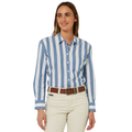 Ritemate Womens Jacquelin Classic L/S Cotton Shirt (RMPC154) Deep Blue/White