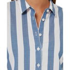 Ritemate Womens Jacquelin Classic L/S Cotton Shirt (RMPC154) Deep Blue/White