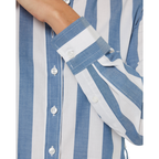 Ritemate Womens Jacquelin Classic L/S Cotton Shirt (RMPC154) Deep Blue/White
