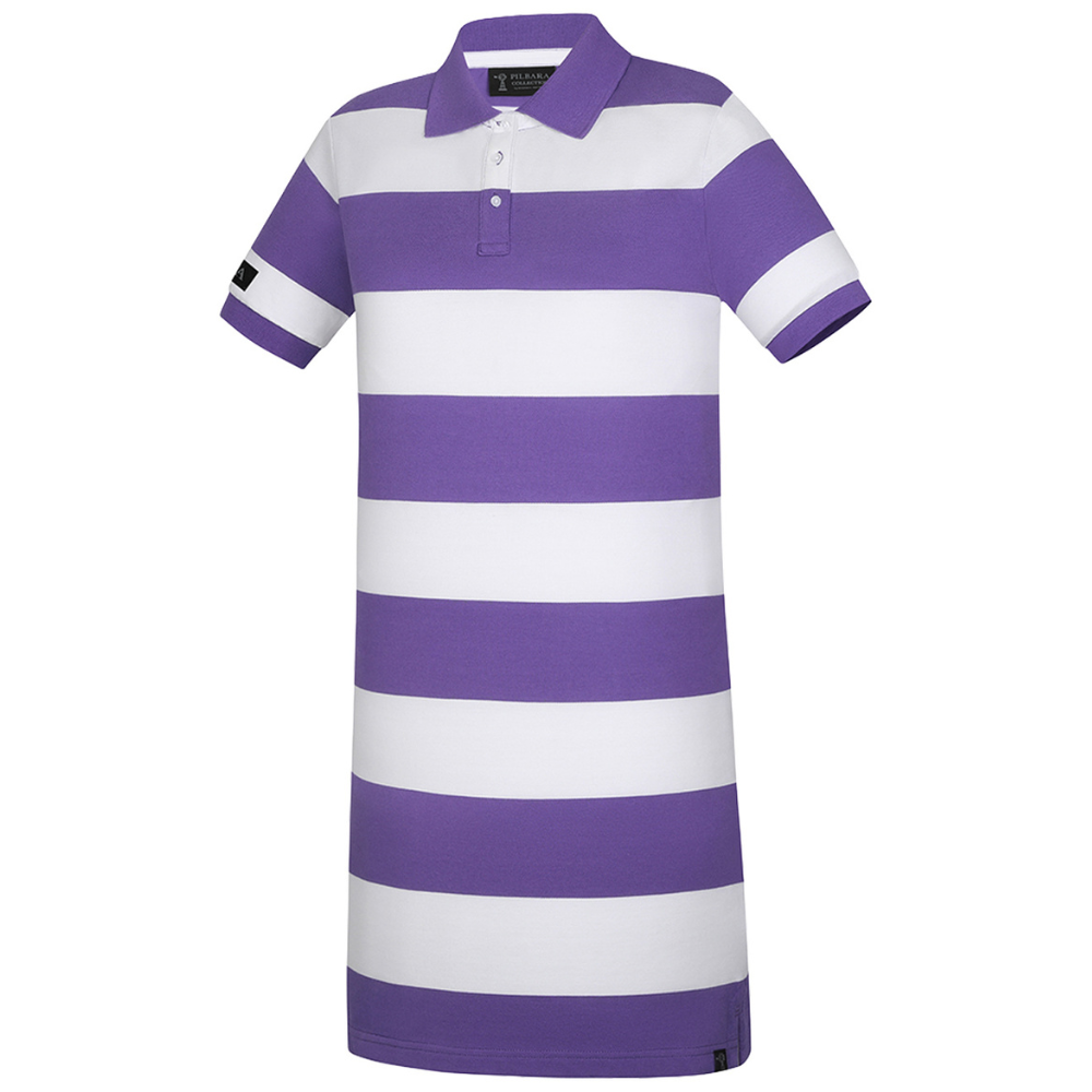 Ritemate Womens Madeline Classic S/S Cotton Polo Dress (RMPC130) Passion Flower/White