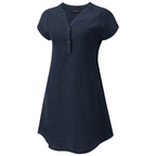 Ritemate Womens Pilbara Alina Cap Sleeved Linen Dress (RMPC180) Navy