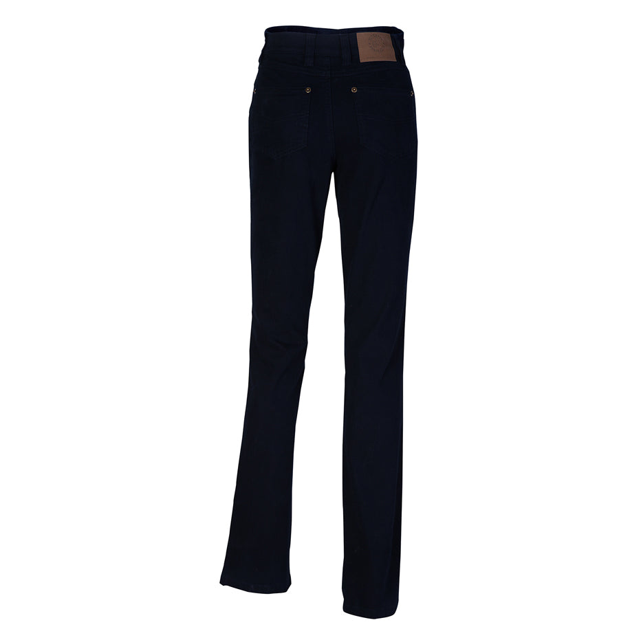 Ghost image of a pair of Ritemate Women's Pilbara Cotton Stretch Jeans (RMPC015) Ink Navy from the back on a white background.