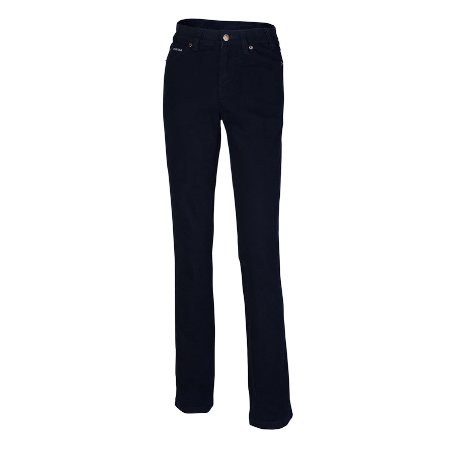Ghost image of a pair of Ritemate Women's Pilbara Cotton Stretch Jeans (RMPC015) Ink Navy from the front on a white background.