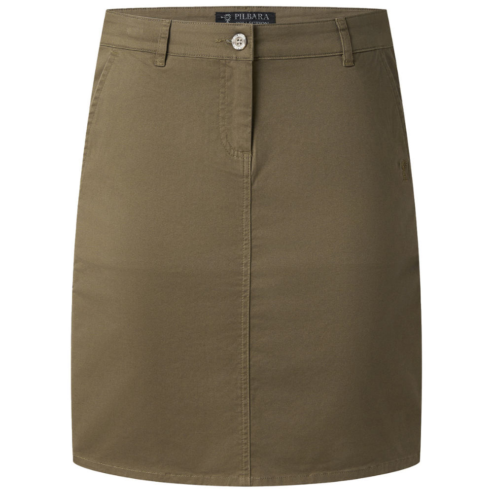Ritemate Womens Pilbara Daphne Chino A-Line Skirt (RMPC150) Capers