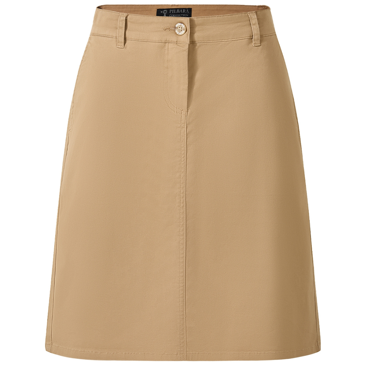 Ritemate Womens Pilbara Daphne Chino A-Line Skirt (RMPC150) Caramel
