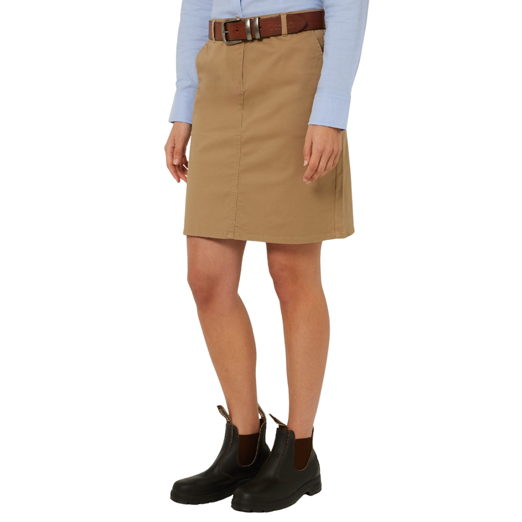 Ritemate Womens Pilbara Daphne Chino A-Line Skirt (RMPC150) Caramel