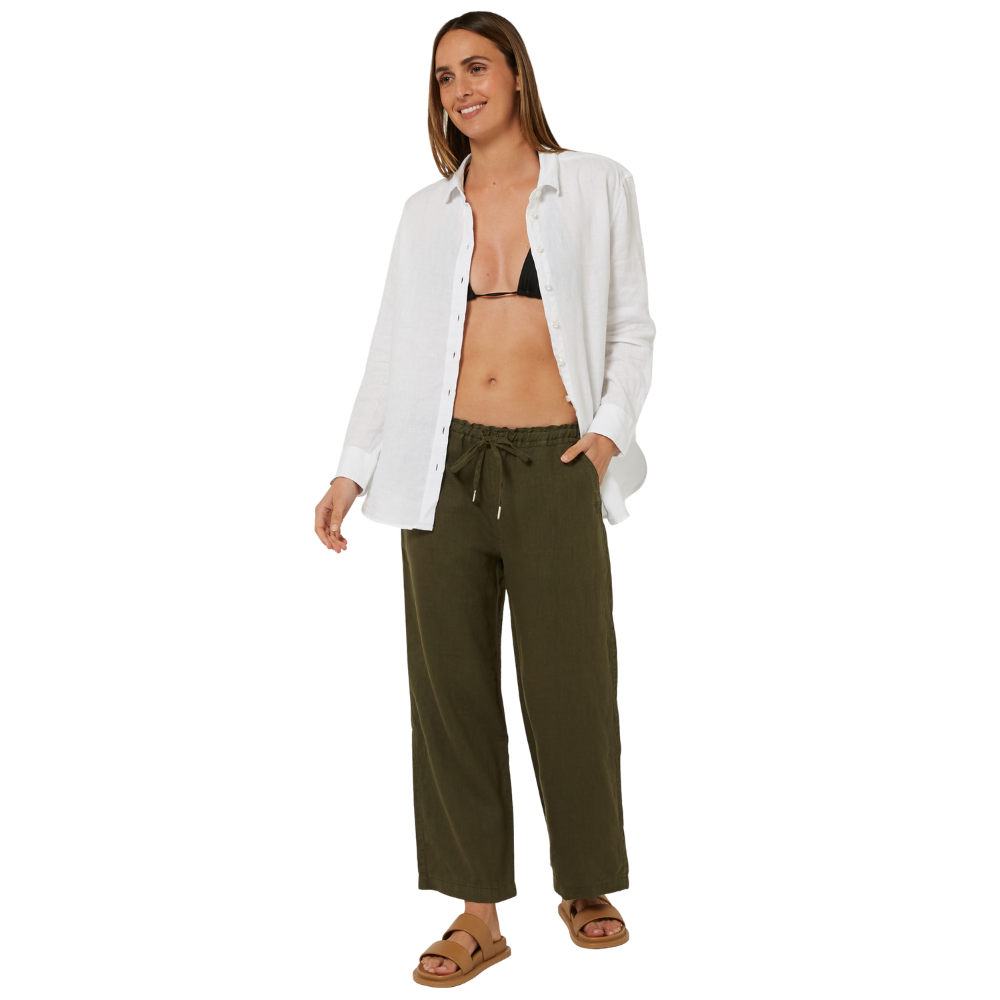 Ritemate Womens Pilbara Evelyn Linen Pants (RMPC094) Olive